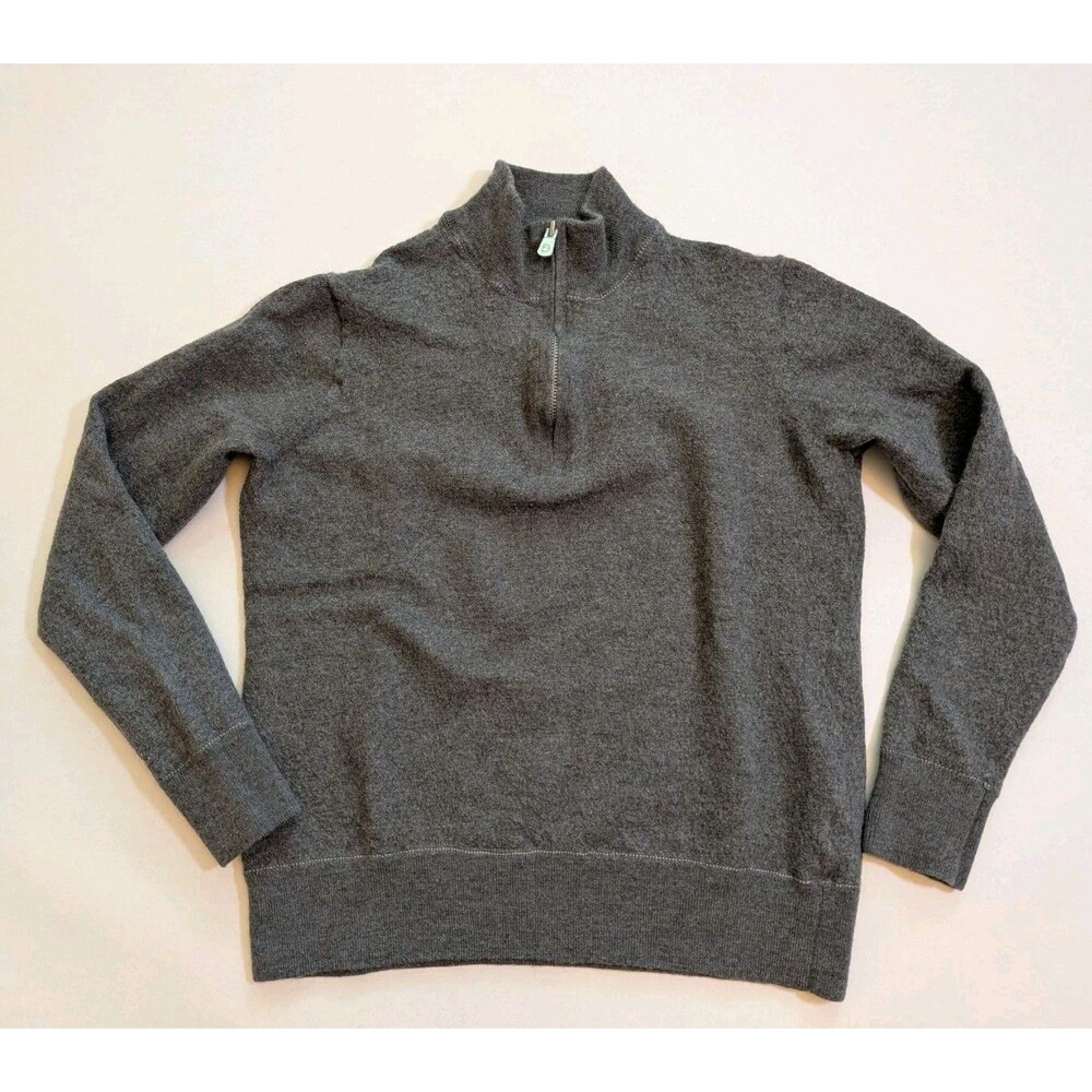 B Draddy Baruffa Merino Wool 1/4 Zip Pullover Sweater Boys Sz M Preppy Fisherman